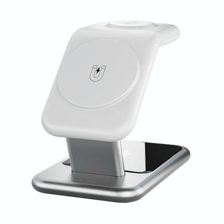 15W 3 In 1 Magnetic Wireless Charger - White