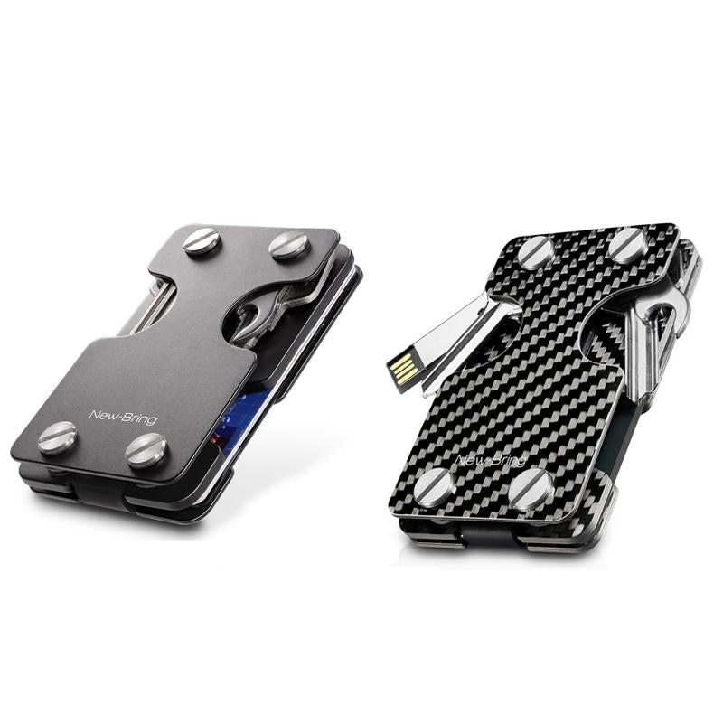 Multifunctional Edc Wallet For Keys & U Disk New Bring Metal Card Holder - Black