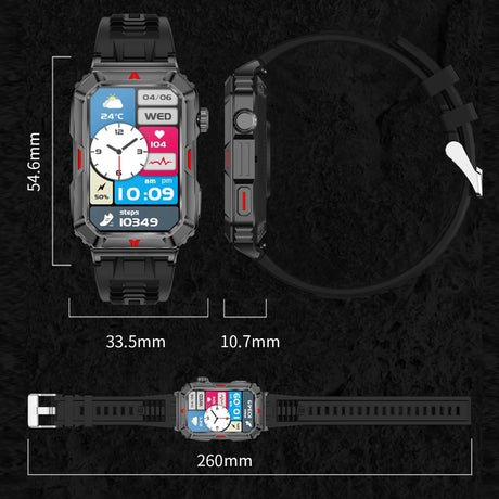Smart Bracelet With Sleep Detection And Steel Strap - Bt5.2 - Black