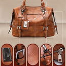 Soft Faced Casual Handbag - Large Diagonal Shoulder Bag - Black