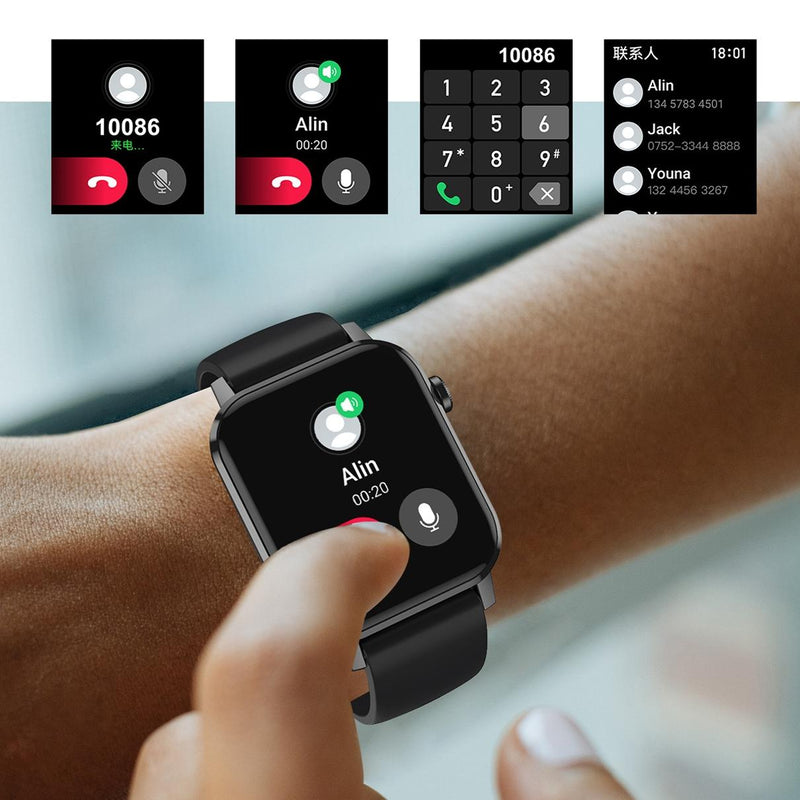 1.69 Inch Multifunctional Heart Rate Smart Watch - Black