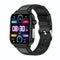 1.96 Inch Colour Screen Smart Watch Leather Strap Support Bluetooth Call / Ecg - Black