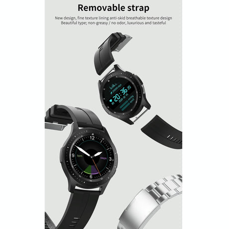 Waterproof Smart Bracelet With Touch Screen Bluetooth Call And Heart Rate Monitor - Black