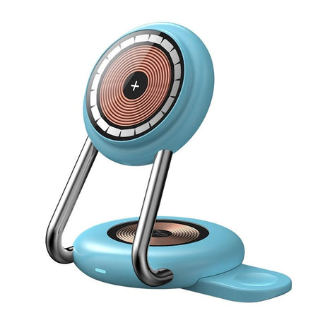 15W 3 In 1 Transparent Magnetic Wireless Charger - Black