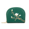 Large Capacity Semicircular Embroidery Id Card Holder - Black