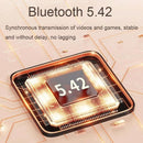 Wireless Dual-mic Bluetooth Earphones with Noise Reduction and Led Display - Black