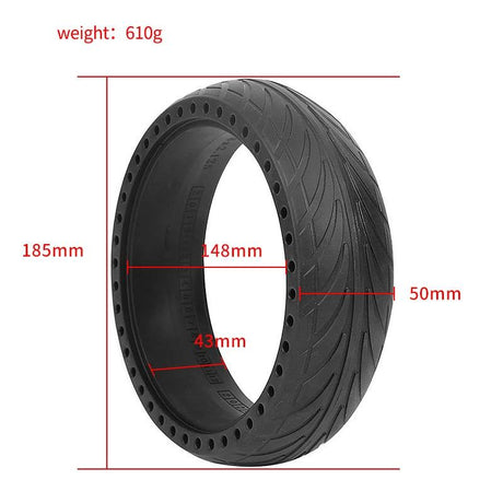 8x2.125 Inch No-inflate Tire for Ninebot Es1 / 2 / 4 Scooter - Black