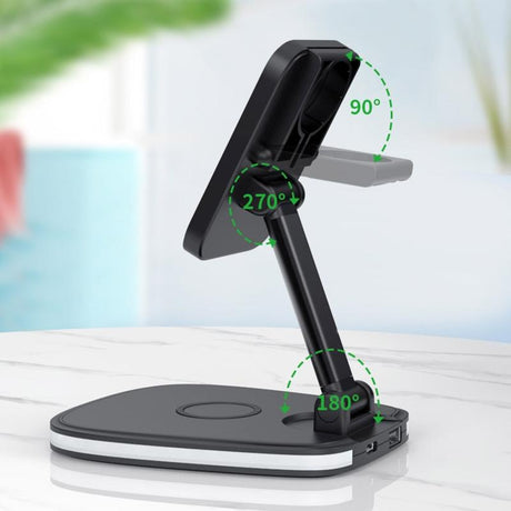 15W Multifunctional Desktop Wireless Charger - Black