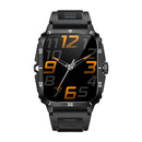 1.96 Inch Hd Square Screen Rugged Smart Watch Supports Bluetooth Calls / Sleep Monitoring / Blood Oxygen Monitoring - Black + Silver