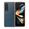 For Samsung Galaxy Z Fold4 5G Xiaoya Series Genuine Leather Plating Case - Black