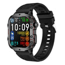 1.96 Inch Colour Screen Smart Watch Silicone Strap Support Bluetooth Call - Black