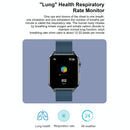 1.7 Inch Tft Colour Screen Ip68 Waterproof Smart Watch Support Blood Oxygen Monitoring / Body Temperature Monitoring / Ai Medical Diagnosis - Leather Strap - Black