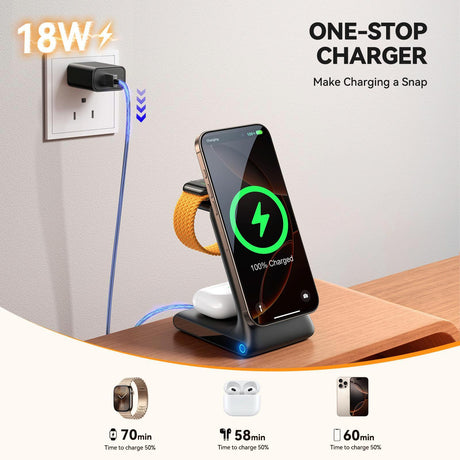 3 In 1 Magnetic Wireless Charger & Phone Holder