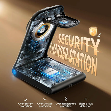 3 In 1 Magnetic Wireless Charger & Phone Holder