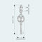 925 Sterling Silver Platinum Plated Heart Key Beaded Pendant
