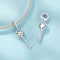 925 Sterling Silver Platinum Plated Heart Key Beaded Pendant
