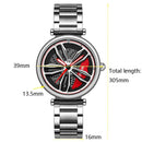 Stylish Steel Band Quartz Watch for Couples - Black