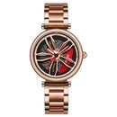 Stylish Steel Band Quartz Watch for Couples - Black