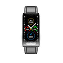 Health Monitoring Smart Leather Strap Watch With Colour Screen - Black