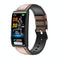 Health Monitoring Smart Leather Strap Watch With Colour Screen - Black
