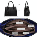 Vintage 2-In-1 Messenger Bag With Crocodile Pattern And Leather Wallet - Black