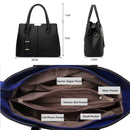 Vintage 2-In-1 Messenger Bag With Crocodile Pattern And Leather Wallet - Black