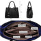 Vintage 2-In-1 Messenger Bag With Crocodile Pattern And Leather Wallet - Black