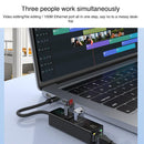 8 Pin To Type-C Rj45 Usb-A Hub Converter - Black