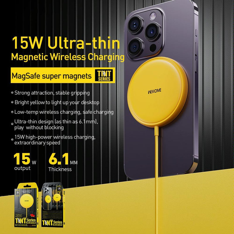 15W Magnetic Wireless Charger Yellow