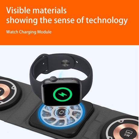 3 In 1 Portable Magsafe Wireless Charger - Black