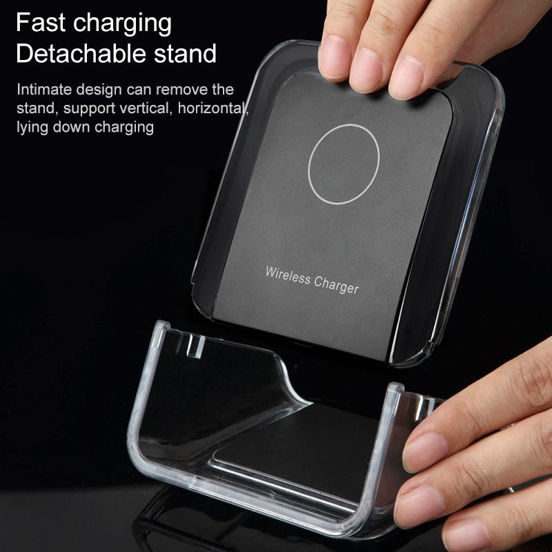 10W 3 In 1 Vertical Wireless Charger - Black