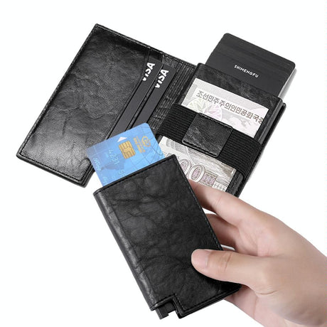 Pop-up Rfid Bifold Wallet with Card Holder - Black
