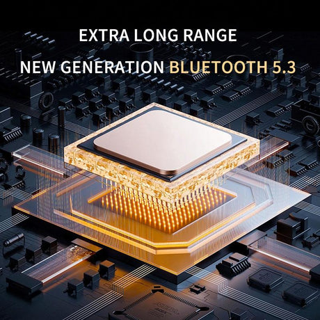 Wireless Stereo Earphones with Charging Case - Hanging Ear Design - Black