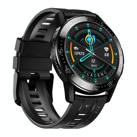 1.3 Inch Full-Fit Round Screen Smart Watch Support Sleep Monitor / Heart Rate Monitor / Temperature Monitoring Black