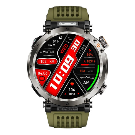 Waterproof Smart Watch With Flashlight And Compass - 1 Inch - Orange