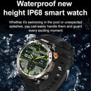 Waterproof Smart Watch With Flashlight And Compass - 1 Inch - Orange