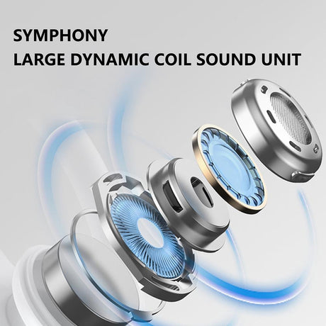 Led Bluetooth Earphones with Noise Reduction and Power Bank Function - Black