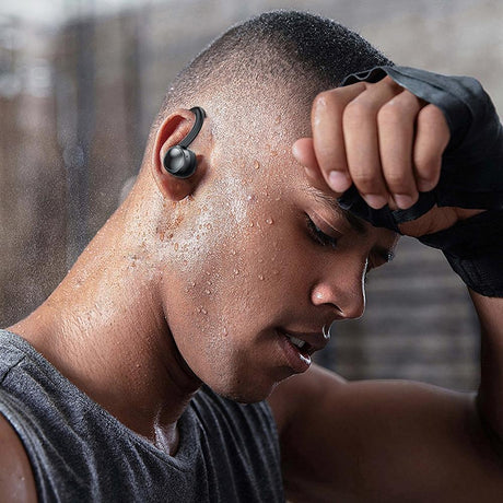 Led Bluetooth Earphones with Noise Reduction and Power Bank Function - Black