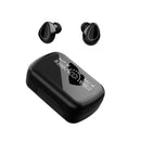 Mini Bluetooth Headset with Charging Bin and Digital Display - Black