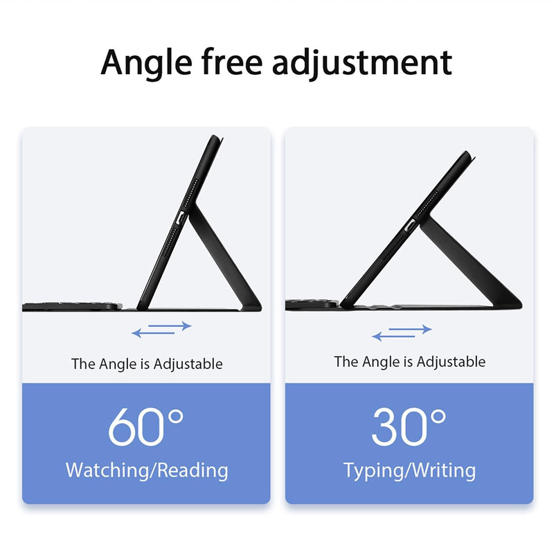 2022 Bluetooth Keyboard Leather Case For Ipad 10.9 With Touchpad & Smart Sleep - Black