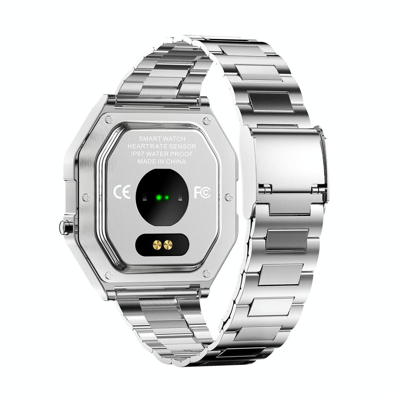 Waterproof Steel Smart Watch With Colour Screen - Black