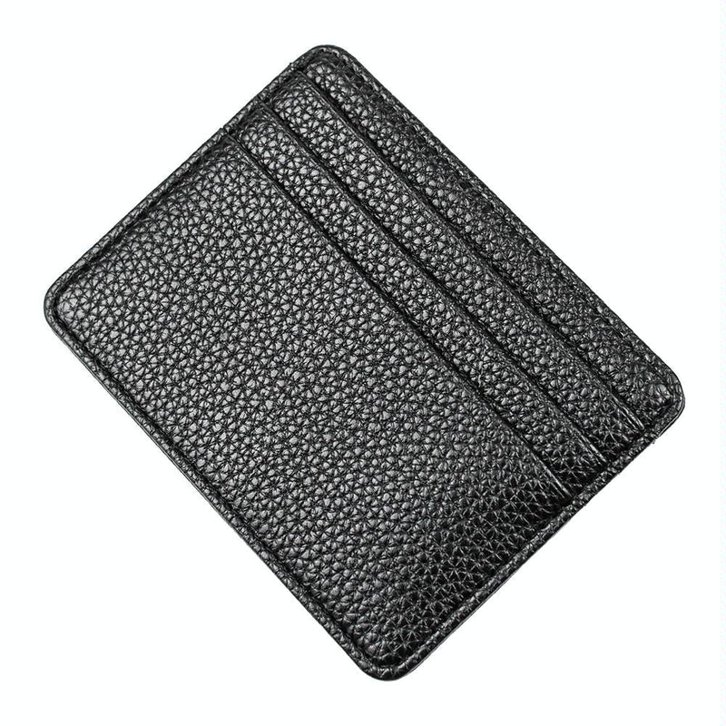 Lychee Pattern Mini Card Holder Multi Card Slots Ultra Thin Coin Purse - Blue