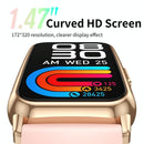 1.47 Inch Steel Strap Ip67 Waterproof Smart Watch Support Heart Rate / Blood Pressure Gold