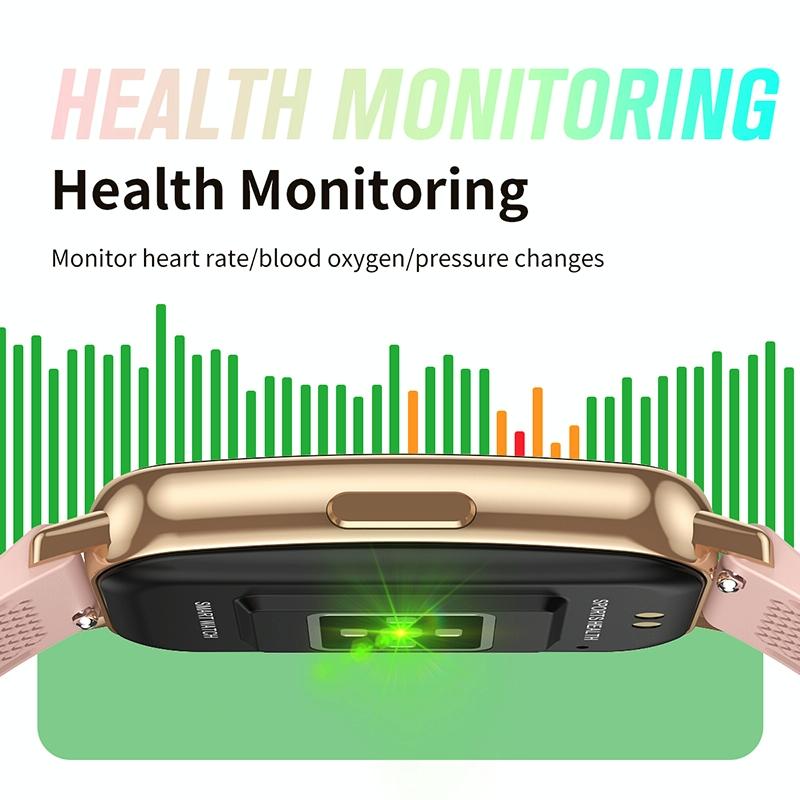 1.47 Inch Steel Strap Ip67 Waterproof Smart Watch Support Heart Rate / Blood Pressure Gold