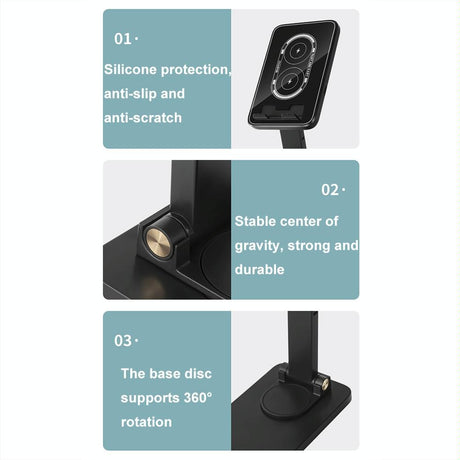 15W Wireless Charging Phone Holder Black