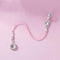 925 Sterling Silver Platinum Plated Cat Safety Chain Pendant