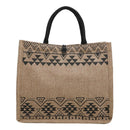 Simple Linen Tote Bag With Large Capacity - Style Print - Triangle