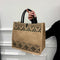 Simple Linen Tote Bag With Large Capacity - Style Print - Triangle