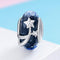 925 Sterling Silver Seasonal Glass Bead Bracelet Charms - Navy Blue