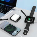 3 In 1 Portable Wireless Charger For Iphone Airpods And Iwatch - Black